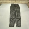 Black Leather Biker Trousers W28