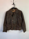 Brown Leather Bomber Jacket Women's Small