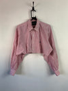 Reworked Pink Cropped button up Shirt Women's Medium