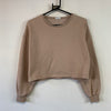 Beige Chelsea Peers Cropped Blank Sweatshirt Women's XS