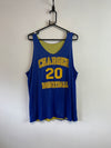 Blue and Yellow Reversible Basketball Jersey Men's Medium