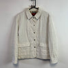 White Burberry Corduroy Jacket Women's Large