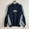 Vintage 90s Navy and Blue Umbro Sweatshirt Men's Medium