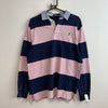 Navy and Pink Polo Ralph Lauren Polo Shirt Women's Large