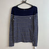 Navy and White Polo Ralph Lauren Jumper Women's Large