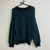 Vintage Black and Blue Knitwear Sweater Men's Large