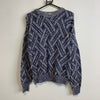 Vintage Blue and White Knitwear Sweater Women's Large