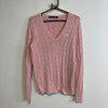 Vintage Pink Cable Knit Sweater Women's Large