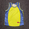 Vintage 90s Blue and Yellow Basketball Jersey Men's Large