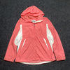 Peach Pink and White Columbia Raincoat Women's Small