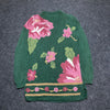 Green Flower Knit Sweater Women's Medium