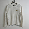 White Ralph Lauren Cable Knit Sweater Women's Large