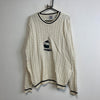 Vintage White Cable Knit Sweater Men's Large