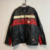 Black and Red Racing Leather Jacket Men's 6XL