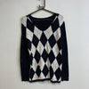 Navy and White Tommy Hilfiger Jumper Women's Medium