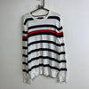 White and Navy Tommy Hilfiger Jumper Women's Large