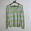 Green and White Tommy Hilfiger Jumper Women's Medium