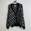 Black and White Knitwear Cardigan Sweater Men's Large