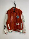 Red and White Asos Varsity Jacket Men's Large