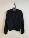 Black Knitwear Cardigan Sweater Men's Medium