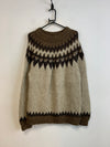 Beige and Brown Knitwear Sweater Men's Large