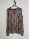 Grey and Red Sweater Women's XL