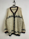 Cream and Black Knitwear Cardigan Sweater Men's XL