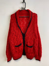 Black and Red Knitwear Cardigan Sweater Women's Large