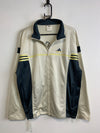 00s Navy and White Adidas Track Jacket Men's Medium