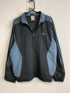 00s Grey and Blue Adidas Windbreaker Men's Large