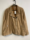 Beige Suede Leather Jacket Women's 5XL