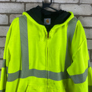 Yellow Carhartt Hi-Vis Workwear Heavyweight Hoodie Men's Large