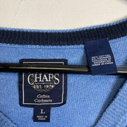 Blue Chaps V-Neck Knitwear Mens Large