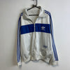 00s White and Blue Adidas Track Jacket Men's XL