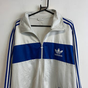 00s White and Blue Adidas Track Jacket Men's XL