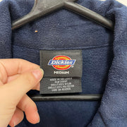 Grey and Navy Dickies Fleece Jacket Men's Medium