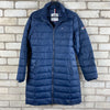 Navy Tommy Hilfiger Puffer Long Coat Women's Medium