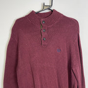 Burgundy Chaps Button Up Knitwear Mens Large
