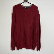 Burgundy Red Chaps Cable Knit Knitwear Mens Large
