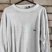 White Lacoste Knitwear Jumper Men's Large