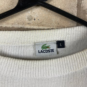 White Lacoste Knitwear Jumper Men's Large