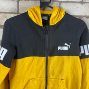 Black and Yellow Puma zip up Hoodie Youth's Medium