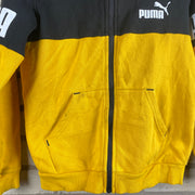 Black and Yellow Puma zip up Hoodie Youth's Medium