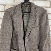 Grey Harris Tweed Pure Wool Blazer Jacket Men's Medium