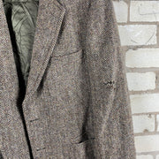 Grey Harris Tweed Pure Wool Blazer Jacket Men's Medium