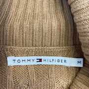 Brown Tommy Hilfiger Turtleneck y2k Jumper Knit Sweater Womens Medium