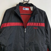 Black and Red Fila Windbreaker Women's Large