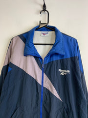 Navy and White Reebok Windbreaker Men's XL