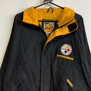 Black Steelers Bomber Jacket Men's Large