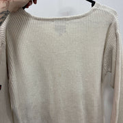 White Tommy Hilfiger Distress Knitwear Sweater Men's Small